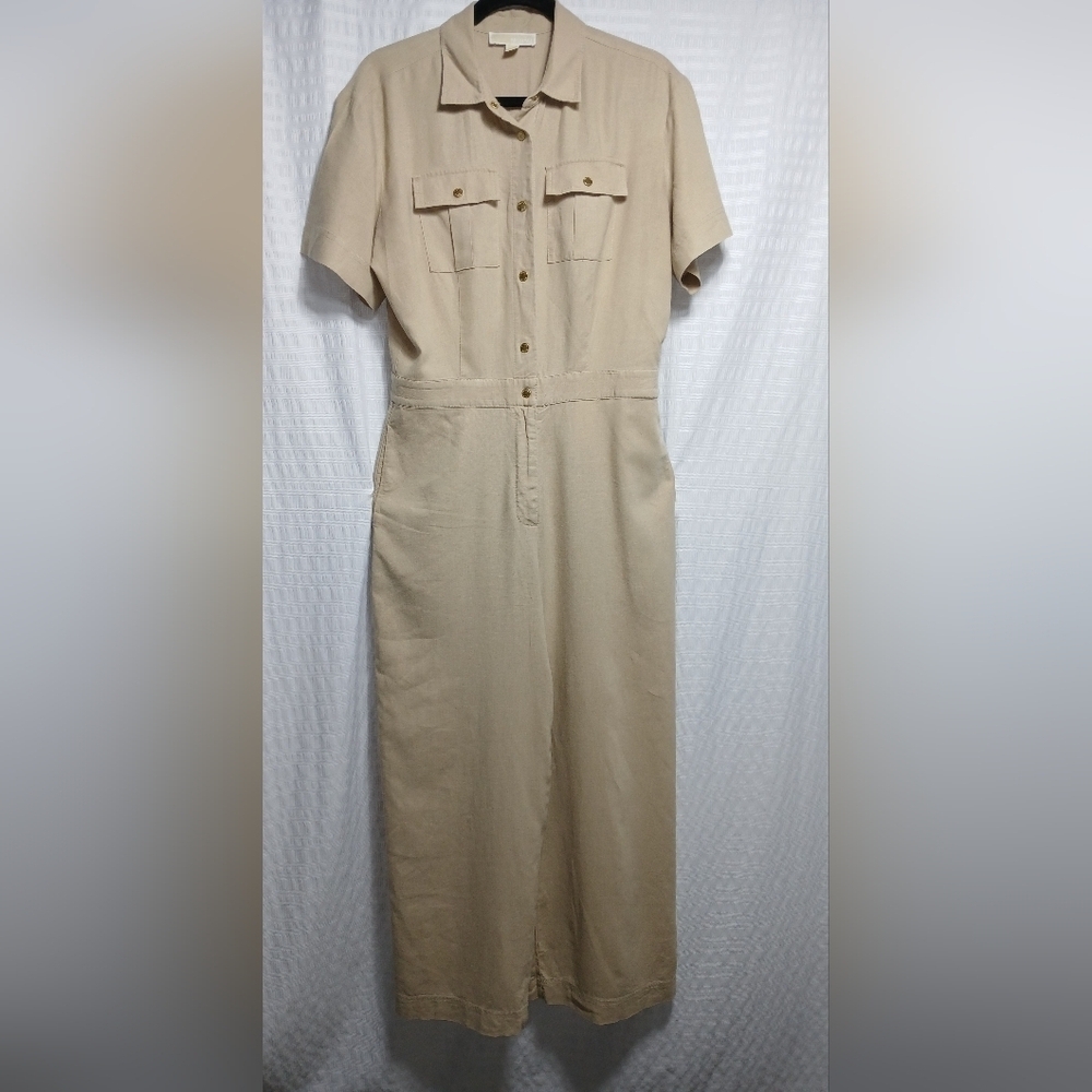 Micheal Kors Linen/ Cotton Wide Leg Jumpsuit. Size M - Picture 2 of 13